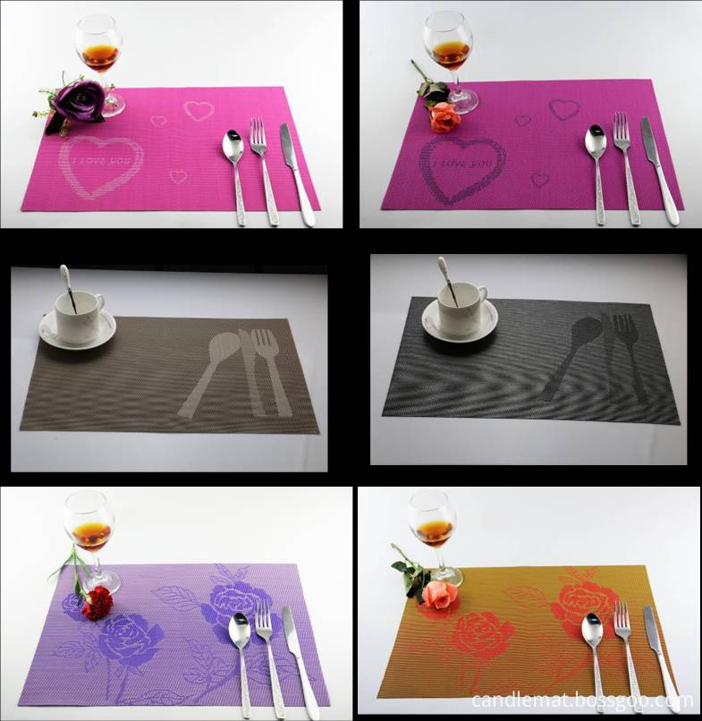 Love a knife and fork PVC table mat decoration cushion roses3232