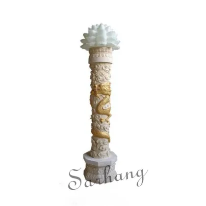 Top selling Marble luxury engraving dragon Column