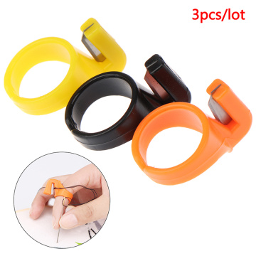 3PCS/1PCS Plastic Thimble Sewing Ring Thread Cutter Finger Blade Needle Sewing Craft DIY Accessory Tool Finger Knife