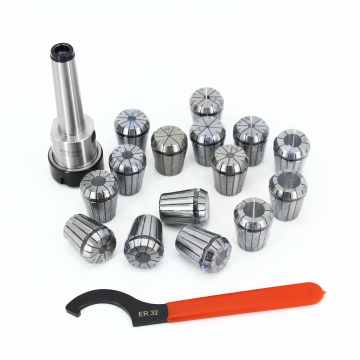 Er collets chuck set mtb2-er32-15pcs: er32 collets with mt2 milling holder DIN6499b