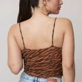 Terle d'interfraction de camisole sans manches imprimé sans manches zébrés sur les femmes