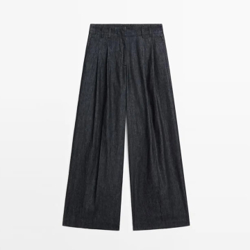 Jeans gamba con gamba a vita alta puro casual da donna