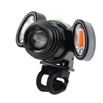 USB Rechargeable Waterproof Bicycle Aluminum Three Head Front Light