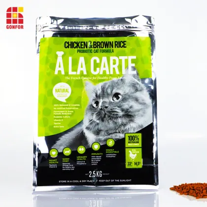 2.5KG Aluminum Flat Bottom Pouch Bag of Cat Food