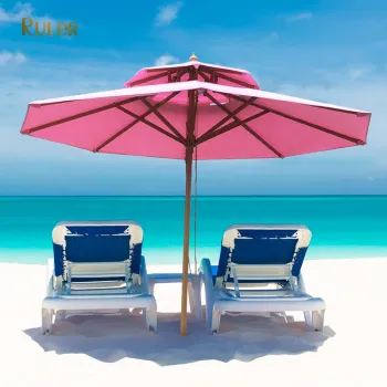 Wholesale Custom Logo UV Protection Pink Beach Umbrella for Outdoor Swimming Pools