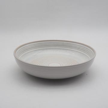 Glaze reactivo de lujo Cena de gres de cerámica blanca Juego de vajillas de estilo pintado a mano