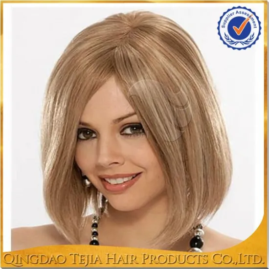 Best quality bob style brown blonde highlights virgin brazilian hairs short wigs