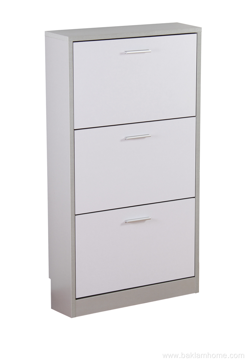 Silver Shoe Storage With Drawer