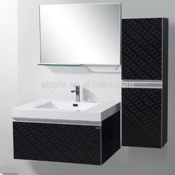 Black Lacquered Bathroom Furniture Vanity Cabinets for Toilet