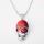 Red Goldstone Skull Gemstone Pendant Necklace with Silver chain