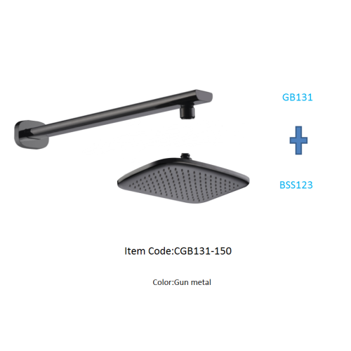 Gun Metal Shower Arm &amp; Shower Head Set