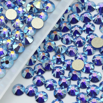 Glass Star Rhinestone Crystals: Whatstone Sapphire AB 2088 16 Cut Facets SS16 Flat Back Non Hot Fix - Ideal for T-Shirt DIY Projects