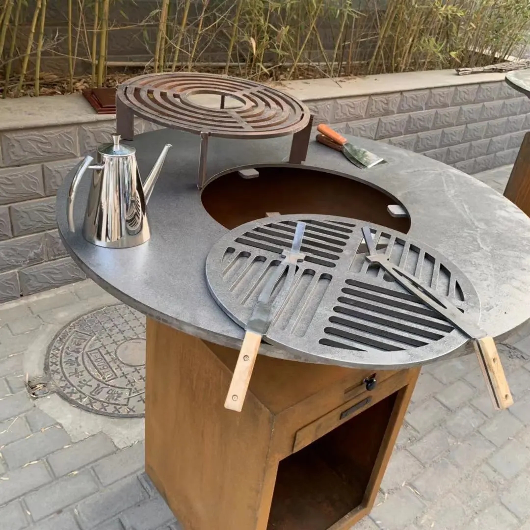 corten steel bbq grill 