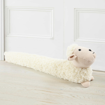 Teddy Fleece Door Draft Stopper: Weighted Animal Air Draft Stopper for Noise Blockage and Soundproofing in Winter