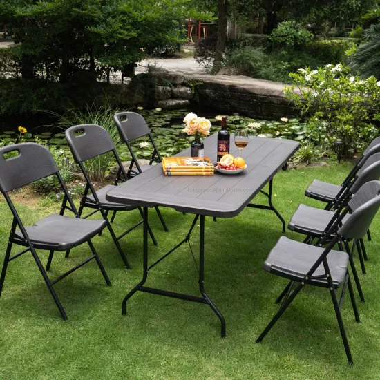 6FT Wood Grain Folding Table: Portable and Space-Saving Furniture Solution