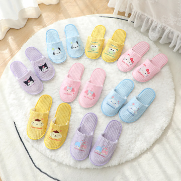 Travel-friendly Portable Slippers: New Cartoon Little White Dog Melody Washable Coral Velvet Footwear for Hotel Use