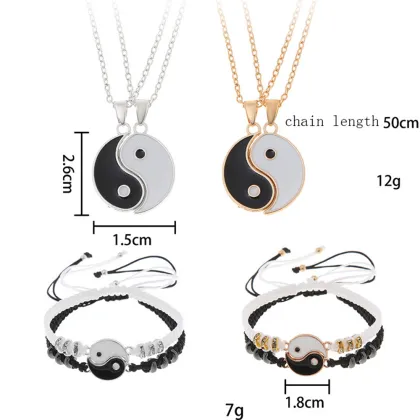 Valentine's Day Gift Ideas: Yin Yang, Tai Chi Necklaces, Bracelets, and Pendants for Couples and Friends