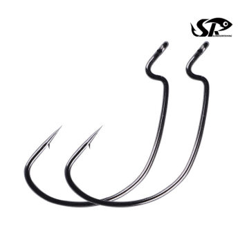 Bulk Fishing Worm Jig Heads Soft Bait 1X 2X Carbon Steel Rustproof Hooks T409