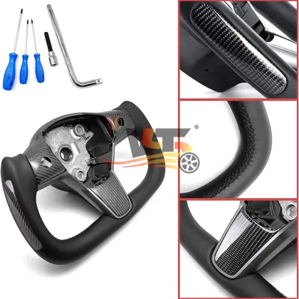 Carbon Fiber Steering Wheel for Tesla S/X/3/Y Yoke