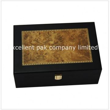 Stylish Clear Glass Lids New Design Wodden Cigar Box