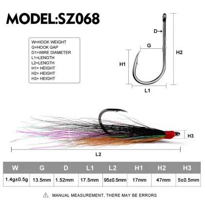 5-Pack Fishing Bucktail Teasers Hooks and Rigging for Saltwater Fishing Jigs