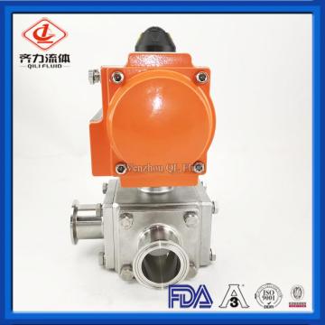 Sanitary 3 Way Pneumatic Ball Valves