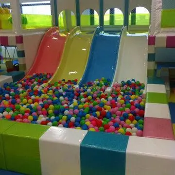 Slide with ball pool play structures for children