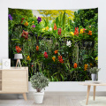 Flores Plantas Tapeçaria Tapeçaria Floresta Verde Flores Rattan Estilo Natureza Tapeçaria para Sala de estar Quarto Dormitório Decoração da sua casa