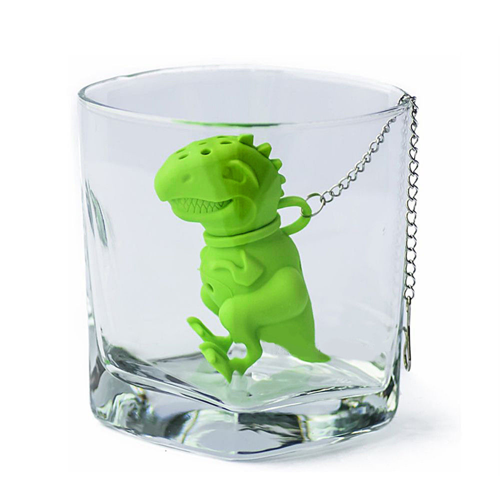 1Pcs creative Dinosaur Shaped Tea Infuser Reusable Silicone Tea Strainer Coffee Herb Filter For Home Loose Leaf Diffuser Teaware