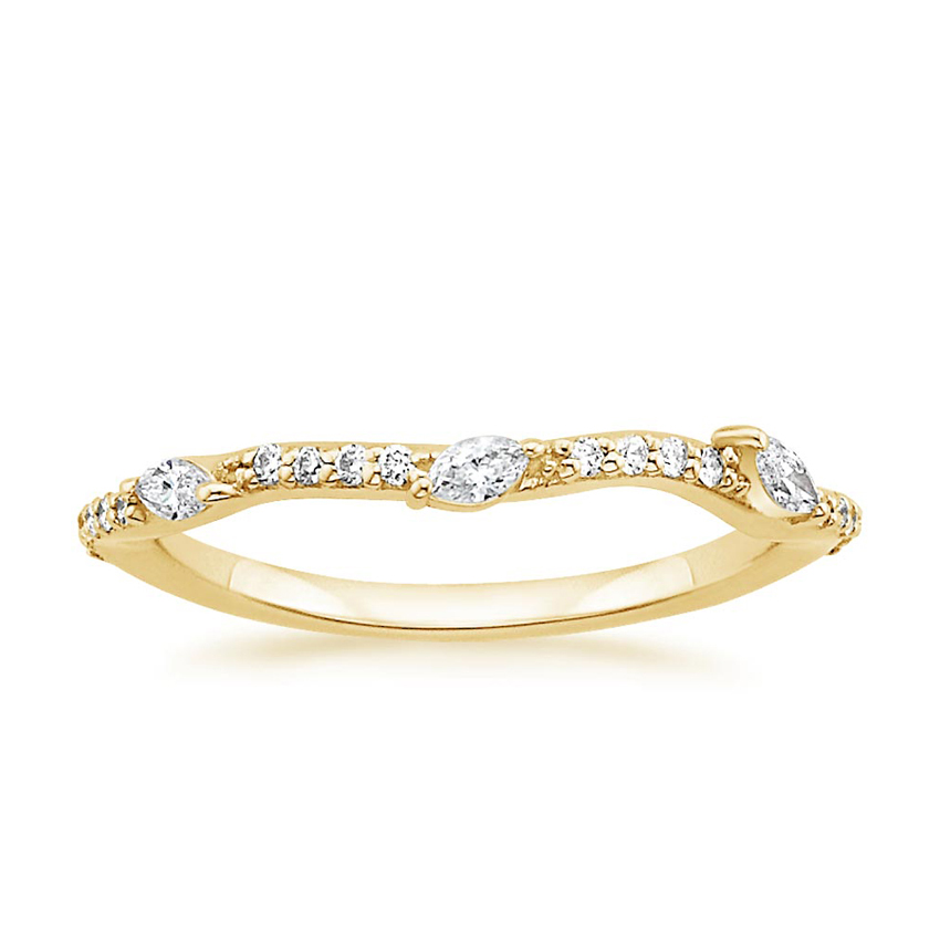 18K Gold Oval Stackable Diamond Ring