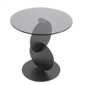Прозрачный кофейный столик с минималистским стеклянным столом
