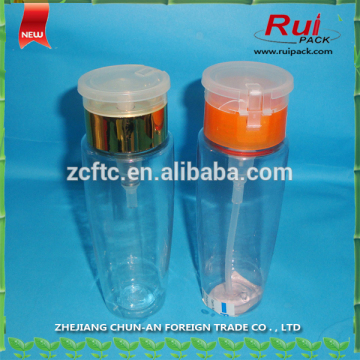 Plastic nail polish remover pump bottles /plastic pp pump for washing nail polish with PET bottles