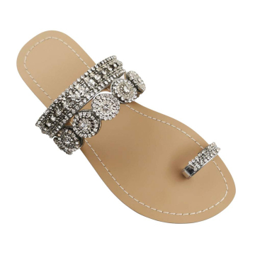 Women's Rhinestone Clip Toe Ring Flip Flops