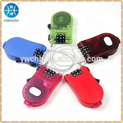 Retractable Cable Combination Lock/plastic luggage lock