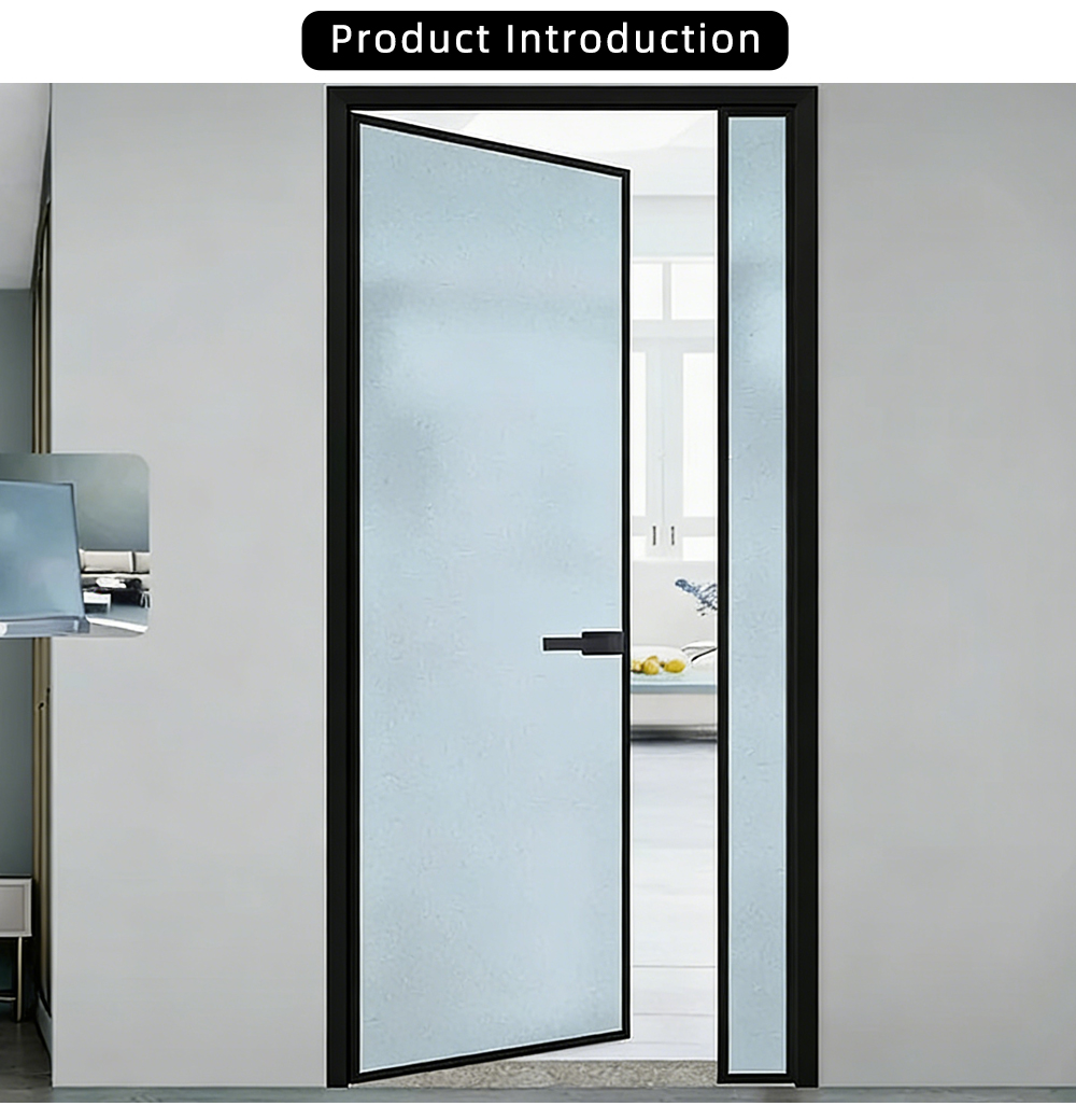 Single Panel Frosted Glass Swing Door with Sidelight YJ-P058 X