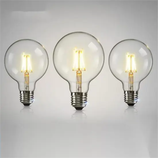 Vintage Dimmable LED Filament Bulb 8W G80 G95 G125 2700K Warm White E26 E27 Base