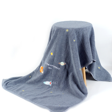 dark grey new design embroidery terry bath towel