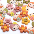 Hochwertige Fairy Girl Blumen geformte Harz Cabochon 100 Stück / Tasche für Schlafzimmer Schreibtisch Ornamente Kinder Spielzeug Dekor Spacer