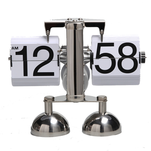 Cute Robot-Shape Flip Clock With 2 Pedestals