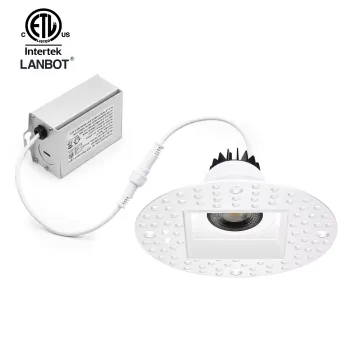 Aluminum Round Trimless Square LED Downlight 6 Inch 12W Spotlight