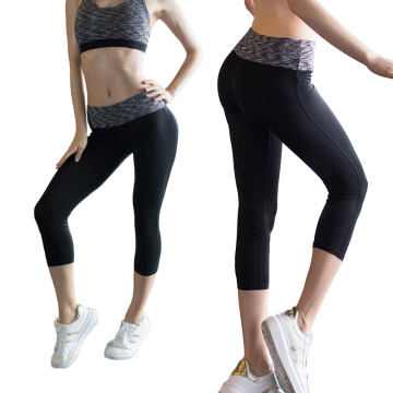 COLORFUL SERIES Womens Yoga Pants 3/4 Length High elasticity Waist Yoga Gym Leggings Fitness Stretch Sport 7 point Pants
