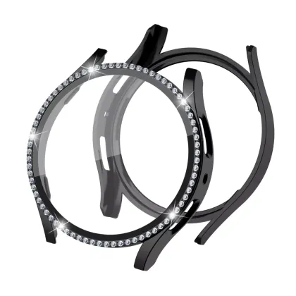 Luxury Watch Protection Film and Bling Diamond Case for Samsung Galaxy Watch 4/5 44mm 40mm