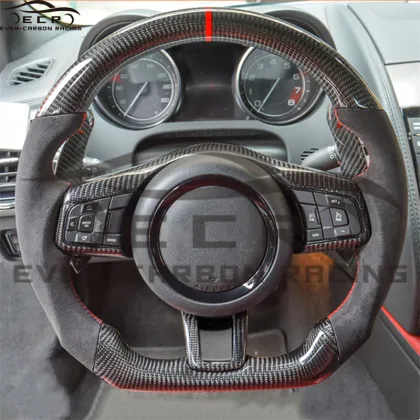 Real Carbon Fiber Steering Wheel for Jaguar XF F-Type F-Pace E-Pace - Ever-Carbon Racing ECR