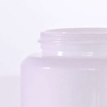 Opal white glass jars with white lid