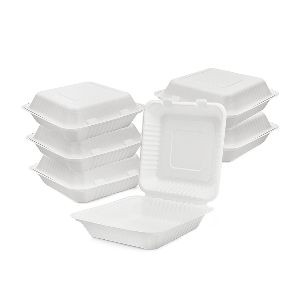 9&#39;&#39;Clamshell قابلاً للتصرف في صندوق Bagasse Box