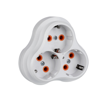 2 Pin Plug to 3 Prong Schuko Socket Adapter
