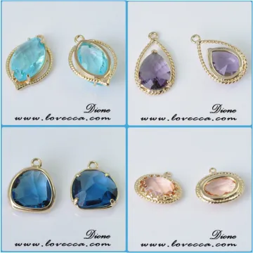 Glass material high quality initial pendant necklace Mother birthstone necklace