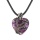 Amethyst Heart Antique Silver Dragon Gemstone Pendant (32x42mm) for DIY Making Jewelry