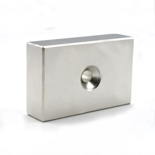 Neodymium block countersunk hole rectangular magnet