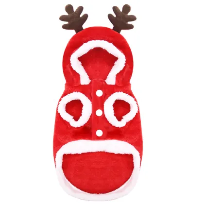 Pet Christmas day dress up costumes fashion high-end brand winter flannel elk dog clothes cat pet clothes
